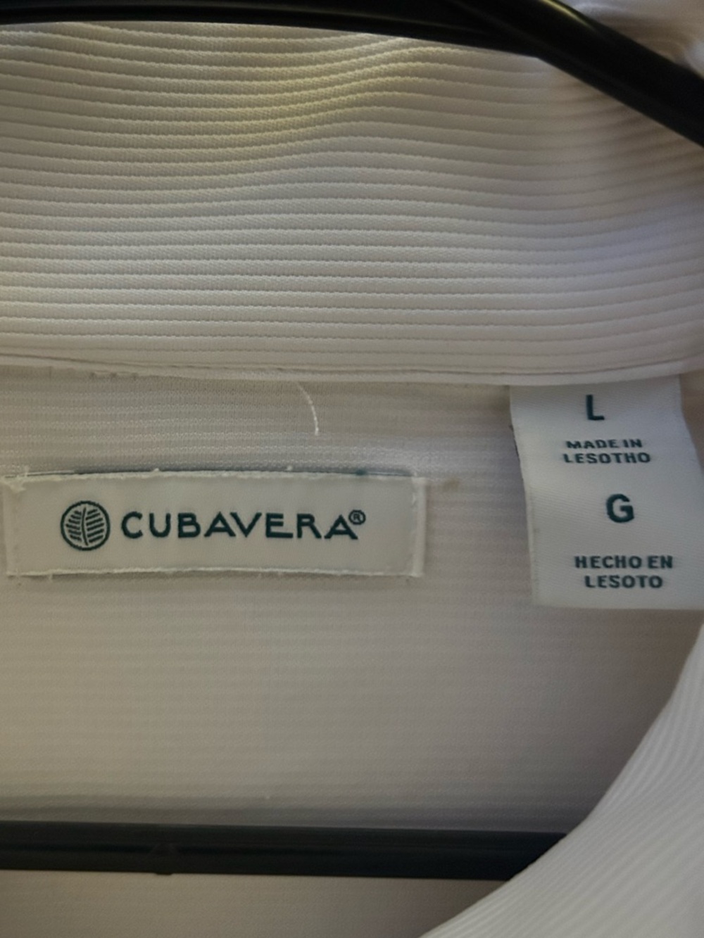 Cubavera White Ribbed-Quarter Zip - Picture 3 of 6